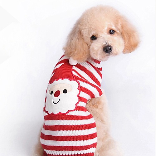 

Cat Dog Sweater Winter Dog Clothes Red Costume Acrylic Fibers Stripes Casual / Daily XS S M L XL XXL