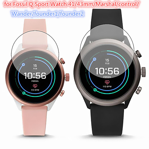 

5 PCS Screen Protector for Fossil Q Sport Watch 41/43mm/Wander/Marshal/Control /Founder1/Founder2 Watch Tempered Glass Transparent High Definition (HD) Scratch Proof/9H Hardness
