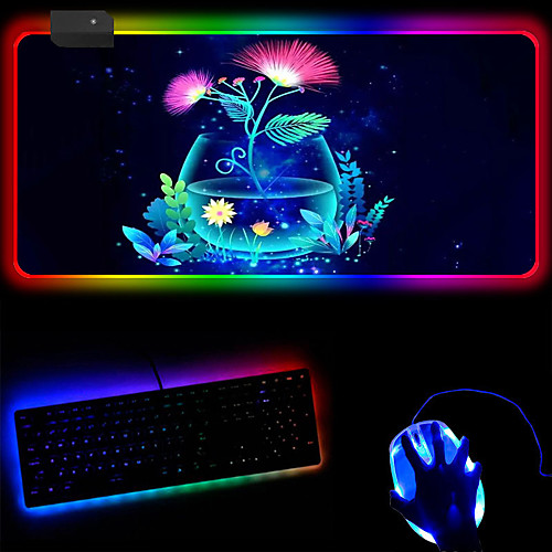 

2503504mm Gaming Mouse Pad Luminous Mouse Pad PVC Leather Cloth Dest Mat