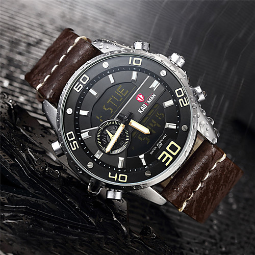 

Men's Sport Watch Quartz Modern Style Stylish Leather Water Resistant / Waterproof Calendar / date / day Day Date Analog - Digital Casual Outdoor - Black Blue Red / Stainless Steel