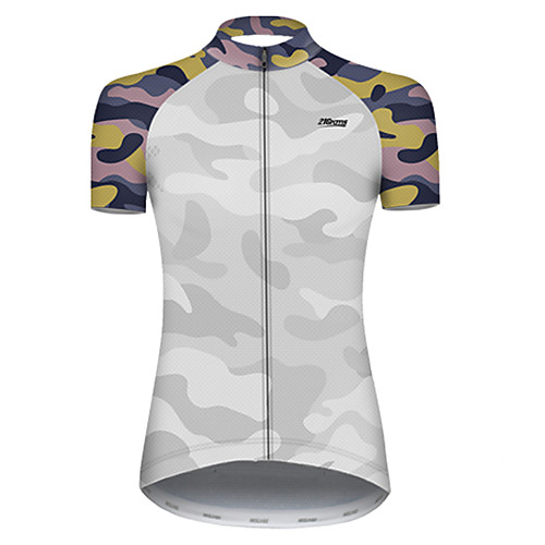 

21Grams Women's Short Sleeve Cycling Jersey Summer Nylon Polyester Camouflage Patchwork Camo / Camouflage Bike Jersey Top Mountain Bike MTB Road Bike Cycling Ultraviolet Resistant Quick Dry Breathable