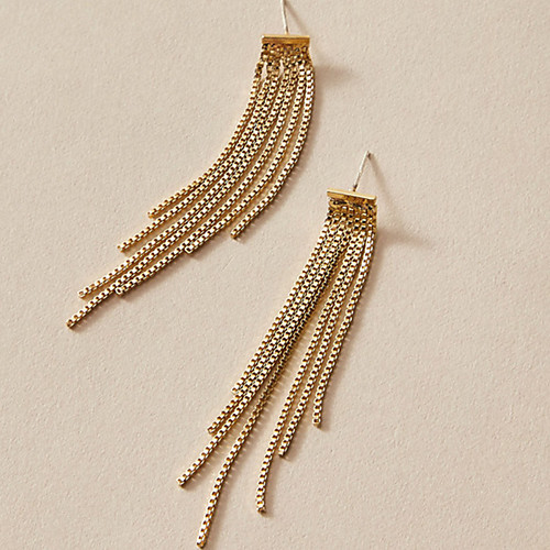 

Women's Drop Earrings Earrings Tassel Fringe Fashion Simple Classic Vintage Trendy Fashion Earrings Jewelry Gold For Gift Date Vacation Street Festival 1 Pair