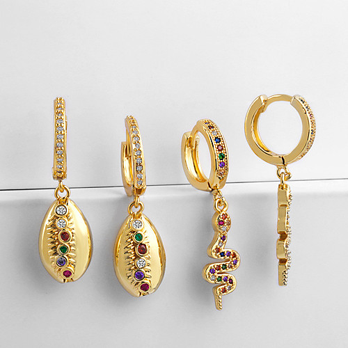 

Women's Earrings Cross Statement Luxury Trendy Fashion Cool Earrings Jewelry Gold For Formal Prom Date Street Festival