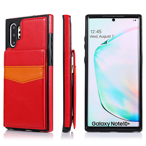 

Case For Samsung Galaxy S20/S20 Plus/S20 Ultra/S10/S10E/S10 Plus/S9/S9 Plus/S8/S8 Plus/Note 10/Note 10 Pro/Note 9 Card Holder / Shockproof Back Cover Solid Colored PU Leather / TPU