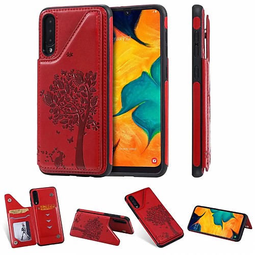 

Case For Samsung Galaxy Samsung Galaxy A50 / Samsung Galaxy A50s / Samsung Galaxy A30s Card Holder / with Stand Back Cover Cat / Tree PU Leather