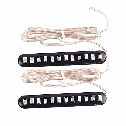

2Pcs Led Turn Signals Strip Motorcycle Flowing Water Tail Brake Lights 12 Led 3528Smd License Plate Light Blinker Stop Flicker
