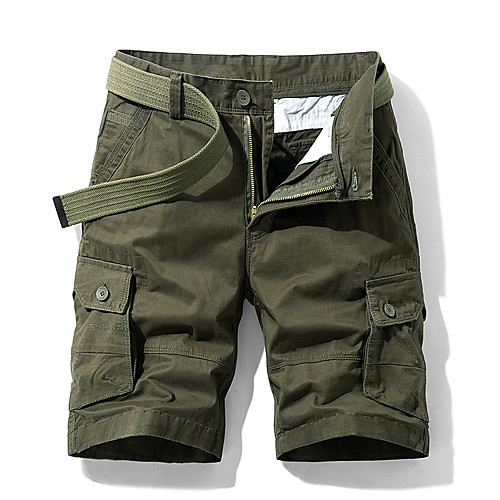 

Men's Hiking Shorts Hiking Cargo Shorts Military Solid Color Summer Outdoor 10 Standard Fit Ripstop Quick Dry Breathable Sweat wicking Cotton Knee Length Shorts Bottoms Army Green Khaki Black Dark