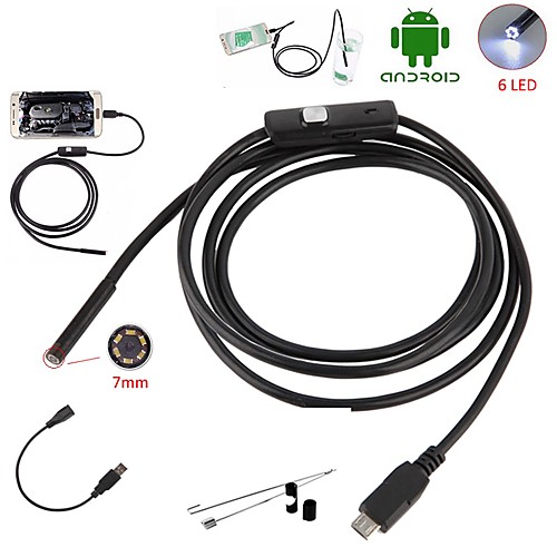 

Endoscope Camera 7MM 2 in 1 Micro USB Mini Camcorders 1M 2M Waterproof 6 LED Borescope Inspection Camera For Android Loptop