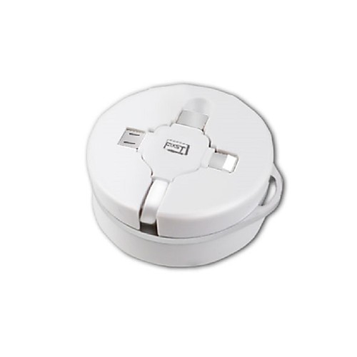 

Micro USB / Lightning / Type-C Cable 2 A 1.0m(3Ft) 1 to 3 ABSPC USB Cable Adapter For Huawei / Xiaomi / iPhone