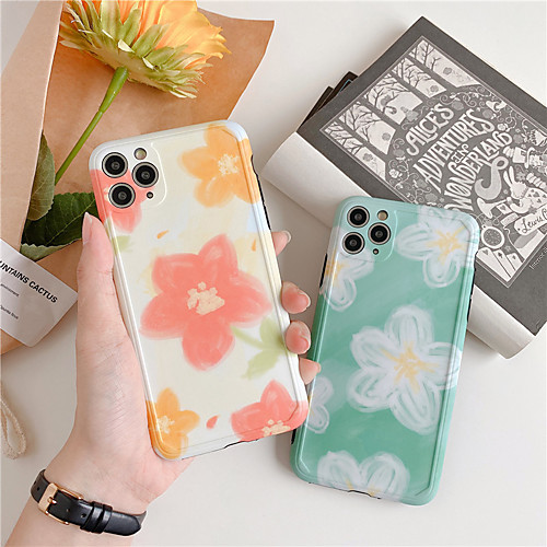 

Yellow flower Floral Phone Case For iphone 8 7 Plus Capa Cases Fashion hard plastic Cover For iphone 11 Pro max XS MAX XR X