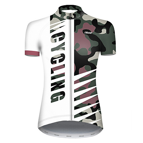 

21Grams Women's Short Sleeve Cycling Jersey Summer Nylon Polyester Camouflage Patchwork Camo / Camouflage Bike Jersey Top Mountain Bike MTB Road Bike Cycling Ultraviolet Resistant Quick Dry Breathable