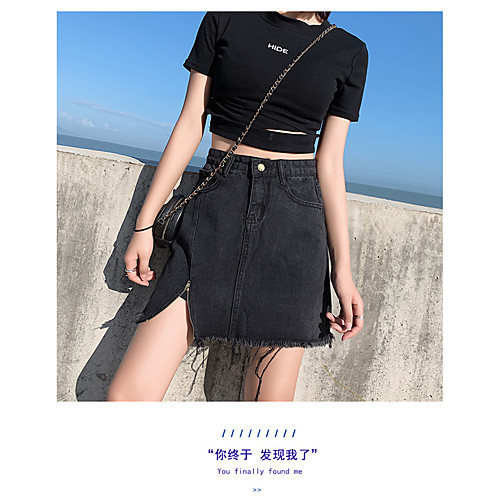 

Women's A Line Skirts - Solid Colored Black Blue S M L