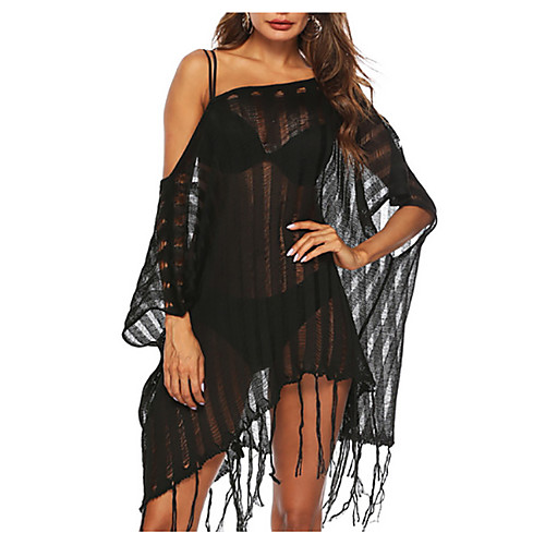 

Women's Cover-Up Swimsuit Solid Colored Normal Swimwear Bathing Suits White Black Yellow