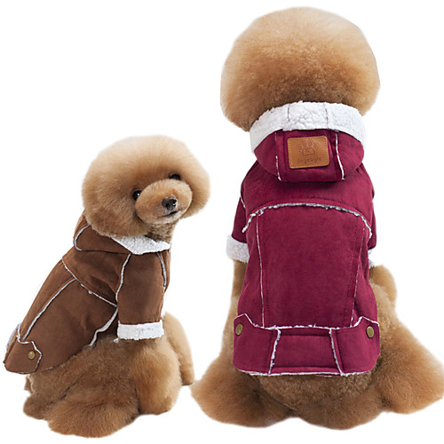 

Dog Coat Puppy Clothes Patchwork Cosplay Warm Ups Winter Dog Clothes Puppy Clothes Dog Outfits Wine Brown Coffee Costume for Girl and Boy Dog Suede XS S M L XL XXL