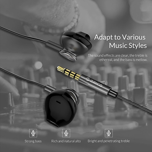 

ORICO In-ear Wired Earphone Colorful HiFi Headset Gamer Bass Music Headphones with Mic for iPhone
