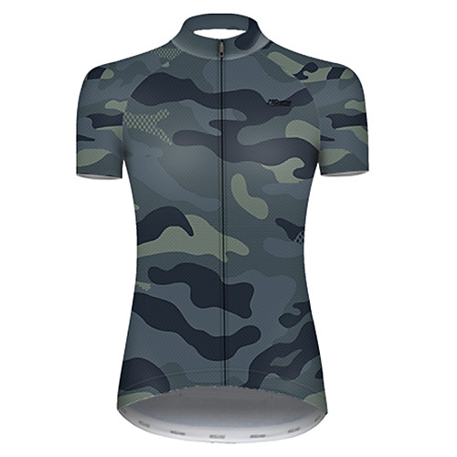 

21Grams Women's Short Sleeve Cycling Jersey Summer Nylon Polyester Camouflage Patchwork Camo / Camouflage Bike Jersey Top Mountain Bike MTB Road Bike Cycling Ultraviolet Resistant Quick Dry Breathable