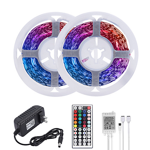 

MASHANG 32.8ft 10M LED Strip Lights RGB Tiktok Lights 600LEDs Flexible Color Change SMD 2835 with 44 Keys IR Remote Controller and 100-240V Adapter for Home Bedroom Kitchen TV Back Lights DIY Deco