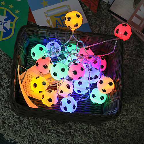 

String Lights 40 LEDs Soccer Football Accessories Atmosphere For Bar Decoration Party Club Fans Supplies World Cup