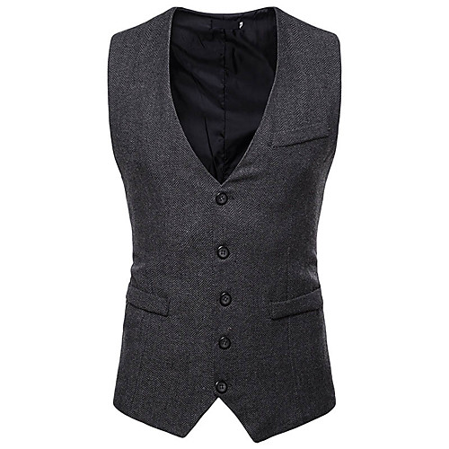 

Gentleman Kingsman Vintage Masquerade Vest Waistcoat Men's Costume Black / Camel / Gray Vintage Cosplay Event / Party Sleeveless