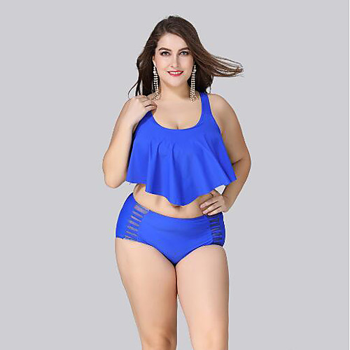 

Women's Tankini Swimwear Swimsuit - Solid Colored XL XXL XXXL Royal Blue