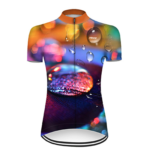 

21Grams Women's Short Sleeve Cycling Jersey Summer Nylon Polyester Black / Orange Rainbow Gradient 3D Bike Jersey Top Mountain Bike MTB Road Bike Cycling Ultraviolet Resistant Quick Dry Breathable