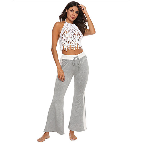 

Women's Basic Loose Chinos Pants - Solid Colored High Waist Gray S / M / L