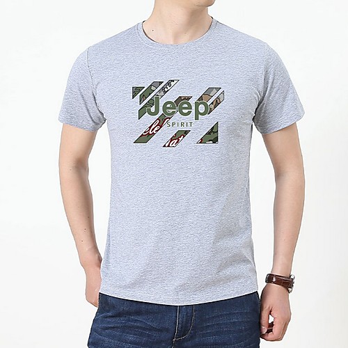 

Men's Letter T-shirt Daily White / Black / Army Green / Light gray / Dark Gray