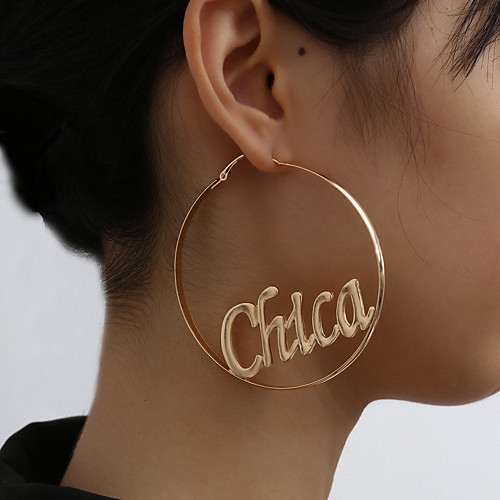 

Women's Hoop Earrings Hollow Out Punk Fashion Earrings Jewelry Gold For Party Evening Vacation Street