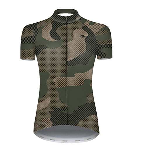 

21Grams Women's Short Sleeve Cycling Jersey Nylon Polyester Camouflage Polka Dot Camo / Camouflage Bike Jersey Top Mountain Bike MTB Road Bike Cycling Breathable Quick Dry Ultraviolet Resistant Sports