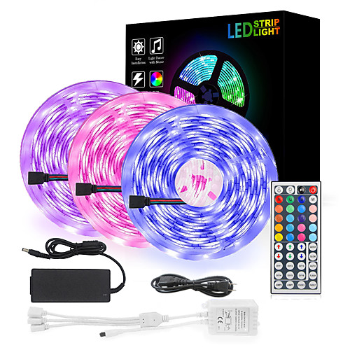 

3x5M Flexible LED Light Strips Light Sets RGB Strip Lights 900 LEDs SMD5050 10mm 1 set RGB Christmas New Year's Cuttable Party Decorative 12 V Self-adhesive