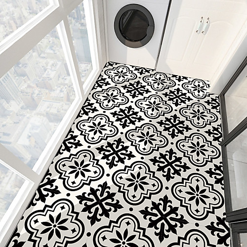 

PVC antiskid twill Print Black French stone floor paste bathroom bedroom living room DIY floor paste 4Pcs 3030cm