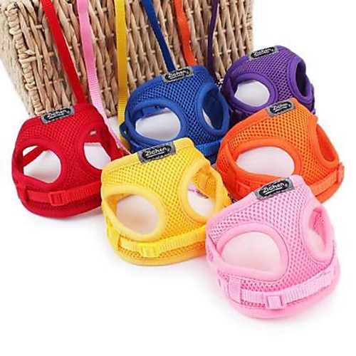 

Dog Harness Mesh Harness Breathable Adjustable / Retractable Solid Colored Mesh Black Purple Yellow Red Blue