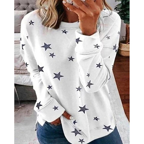 

Women's Pullover Sweatshirt Geometric Number Daily Sports Basic Hoodies Sweatshirts Oversized Gray Khaki Green