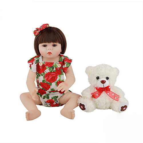 

FeelWind 18 inch Reborn Doll Baby & Toddler Toy Reborn Toddler Doll Baby Girl Gift Cute Lovely Parent-Child Interaction Tipped and Sealed Nails Full Body Silicone with Clothes and Accessories for