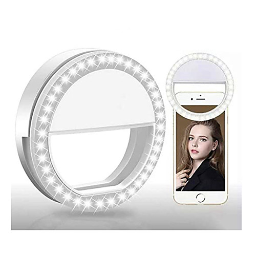 

Round Selfie Ring Light LED Smart Light 3 Modes Dimmable Selfie Light AAA Batteries Powered 2pcs