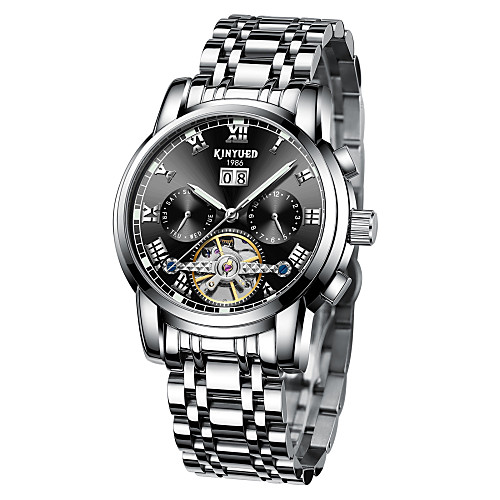 

Men's Mechanical Watch Automatic self-winding Modern Style Sporty Stainless Steel Black / Silver 30 m Water Resistant / Waterproof Calendar / date / day Shock Resistant Analog Casual Outdoor - Black