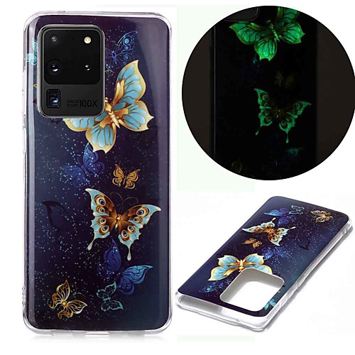 

Case For Samsung Galaxy S20 S20 Plus S20 Ultra Glow in the Dark Pattern Back Cover Butterfly TPU for Galaxy A21 A11 A01 A70E A51 A71