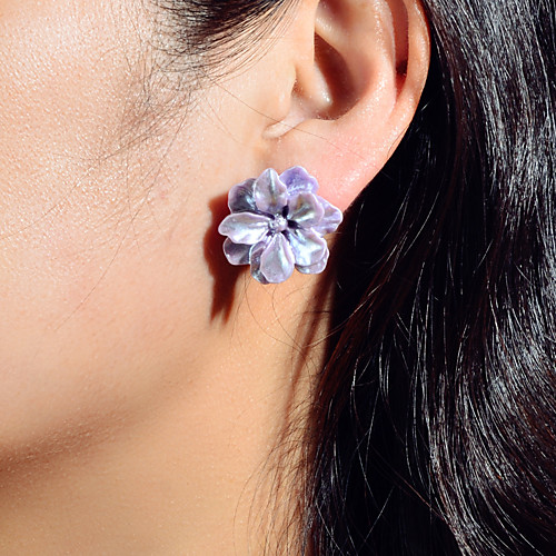

Women's Earrings Classic Wedding Petal Luxury Korean Sweet Lolita Boho Resin Earrings Jewelry Purple For Party Evening Engagement Birthday Beach Promise 1 Pair