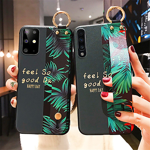 

Case For Samsung Galaxy S20 S20Plus S10 S10E Cover Trendy Artist Leaf Flower Soft Wrist Strap Phone Holder Case for Samsung A30S A50S A41 A31 A81 A91 A51 A71 Note 10 10Plus