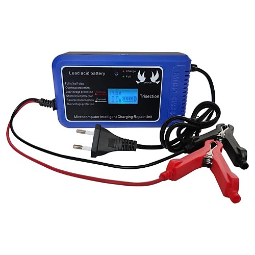 

12V 10A Intelligent Pluse Repairing Charger with LED Display Motorcycle Car Battery Charger Lead Acid Battery Charger