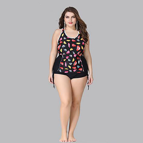 

Women's Bikini Swimsuit Criss Cross Geometric Black Swimwear Bathing Suits