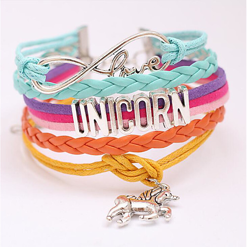 

Women's Wrap Bracelet Stacking Stackable Horse Love Trendy Sweet Alloy Bracelet Jewelry Purple / Blushing Pink / Rainbow For Gift Prom Date Birthday Festival