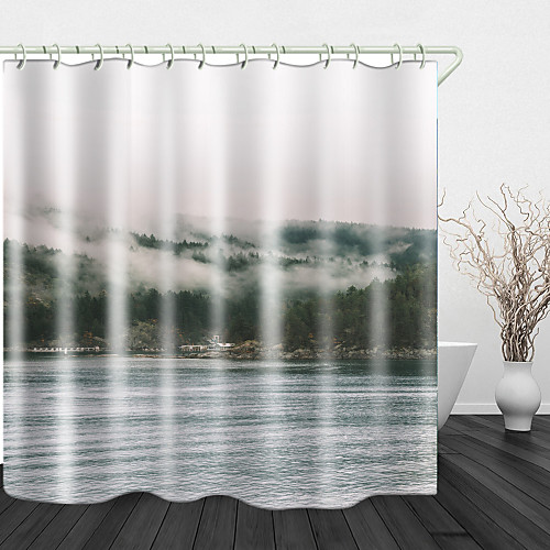 

Reservoir Beauty Digital Print Waterproof Fabric Shower Curtain for Bathroom Home Decor Covered Bathtub Curtains Liner Includes with Hooks