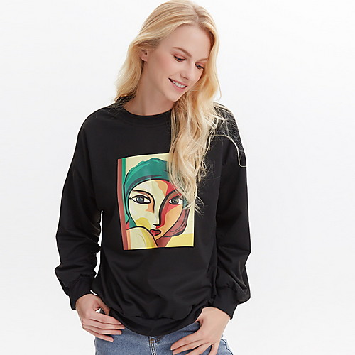 

Women's Sweatshirt Graphic Basic Black M L XL XXL XXXL