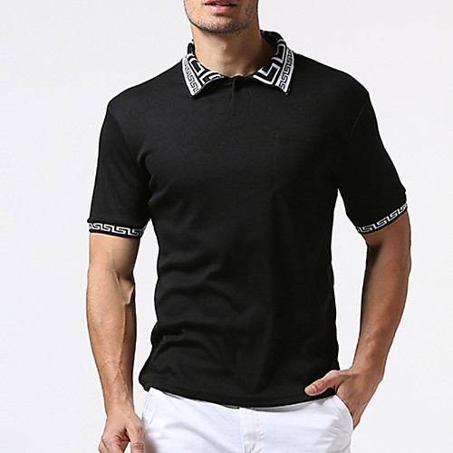 

Men's Solid Colored Polo Daily White / Black