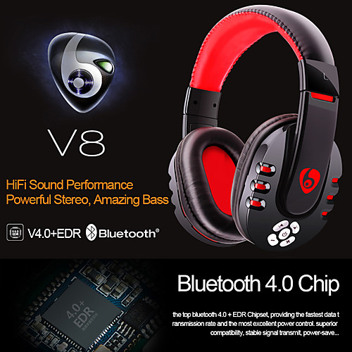 

LITBest V8 Over-ear Headphone Wireless Bluetooth 4.1 Stereo for Travel Entertainment