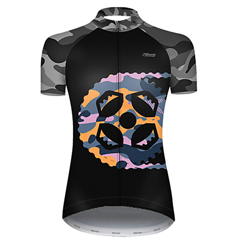 

21Grams Women's Short Sleeve Cycling Jersey Summer Nylon Polyester Camouflage Patchwork Camo / Camouflage Funny Bike Jersey Top Mountain Bike MTB Road Bike Cycling Ultraviolet Resistant Quick Dry