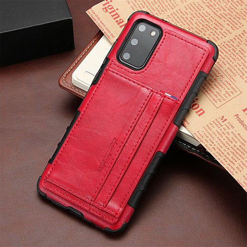 

Case For Samsung Galaxy S20/S20 Plus/S20 Ultra/S10/S10 Plus/S10 Lite/S9/S9 Plus/Note 10/Note 10 Plus Card Holder / Shockproof Back Cover Solid Colored PU Leather / Plastic