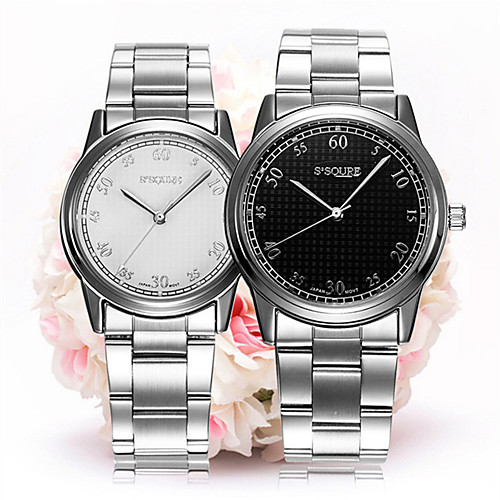 

Unisex Steel Band Watches Casual Fashion Stainless Steel Chinese Quartz Black / Silver WhiteSilver Water Resistant / Waterproof Day Date 30 m 1 pc Analog One Year Battery Life