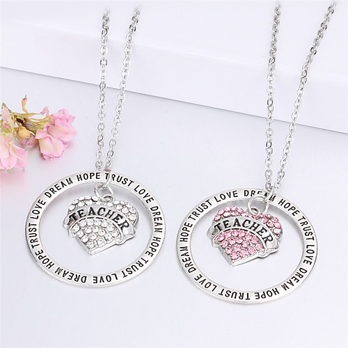 

Women's Pendant Necklace Necklace Heart Statement Unique Design Sweet Fashion Chrome White Blushing Pink 50 cm Necklace Jewelry For Christmas Halloween Street Beach Festival